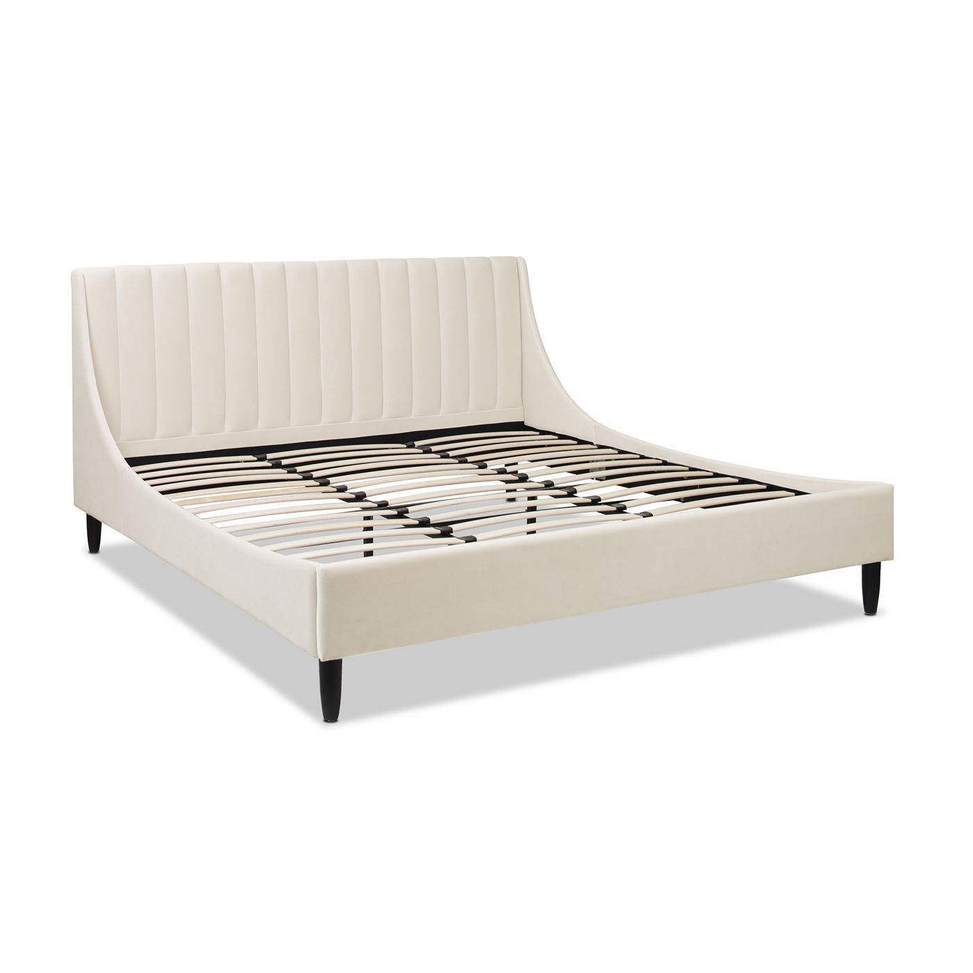 Aspen - King Vertical Tufted Headboard Platform Bed Set - French Beige