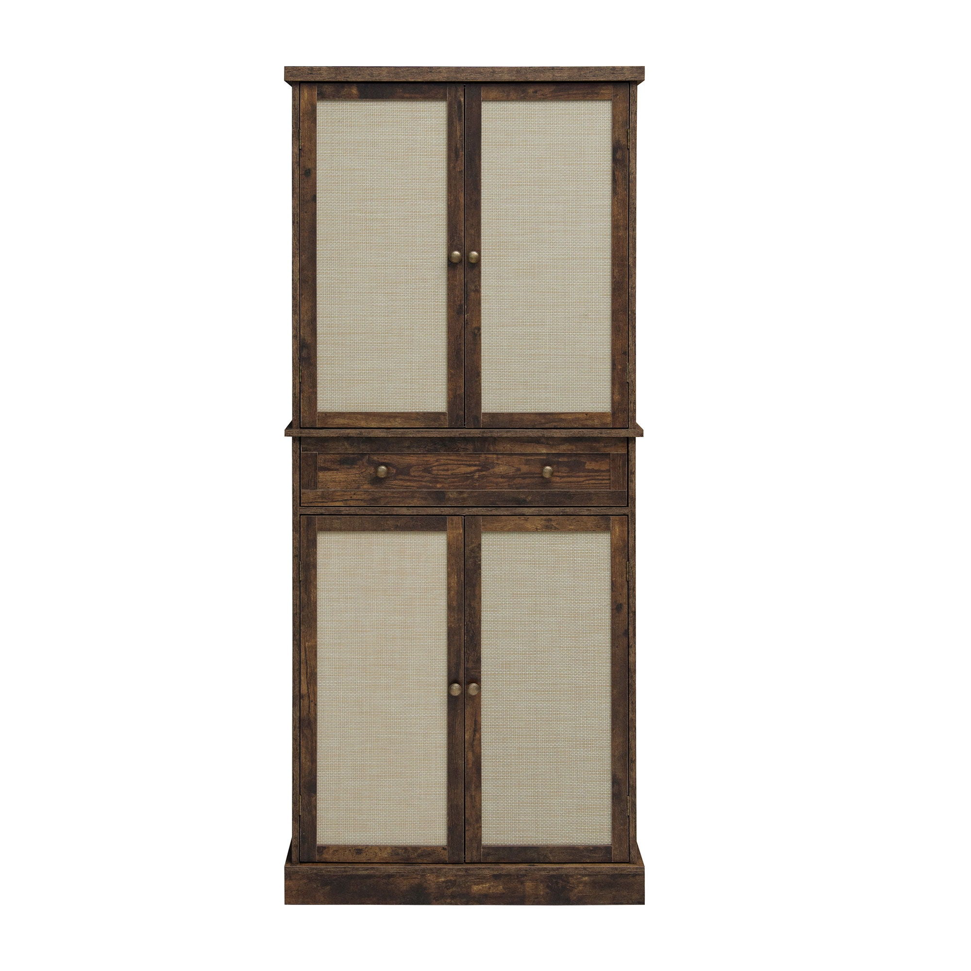 4 Door Cabinet With 1 Drawer, With 4 Adjustable Inner Shelves, Storage Cabinet - Natural