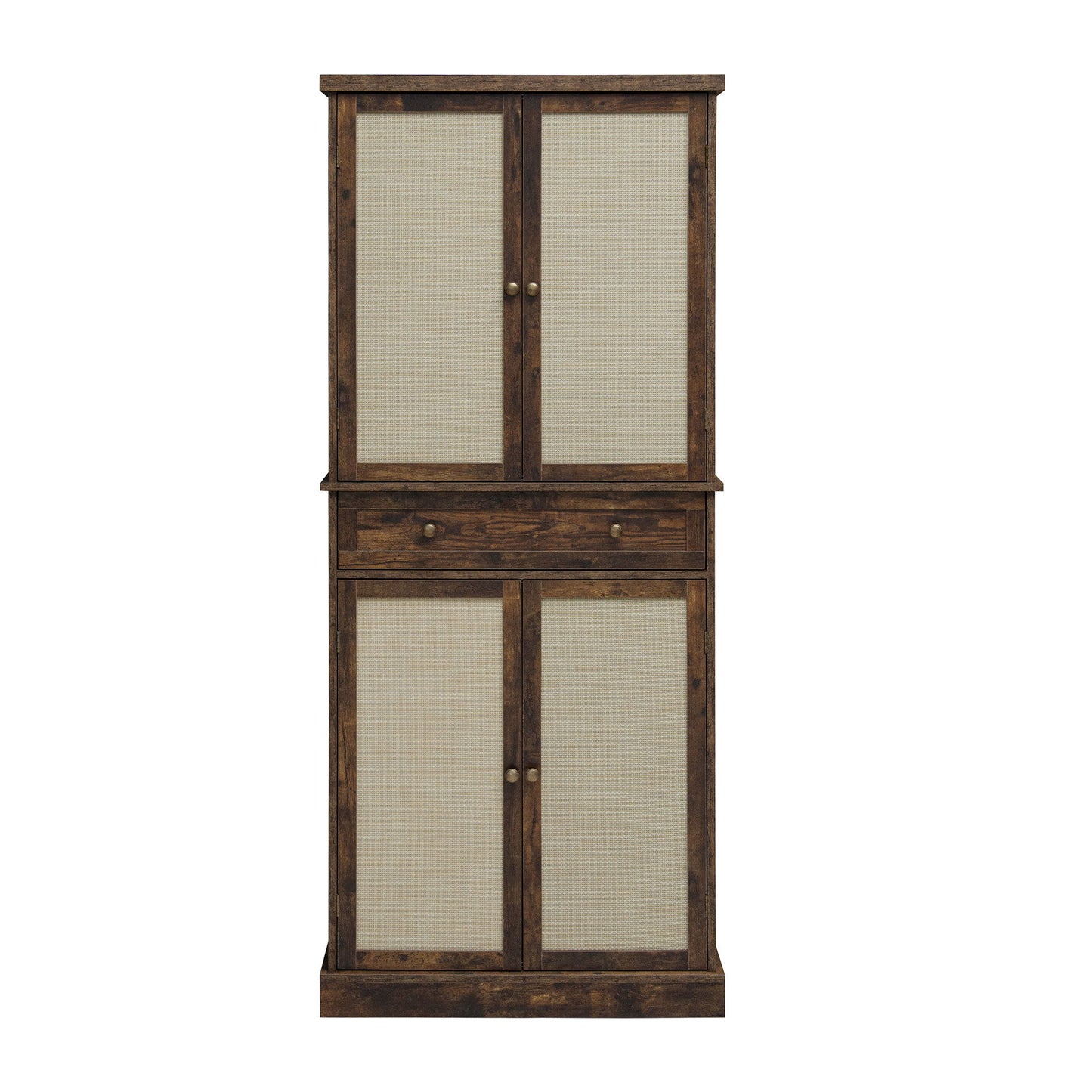 4 Door Cabinet With 1 Drawer, With 4 Adjustable Inner Shelves, Storage Cabinet - Natural