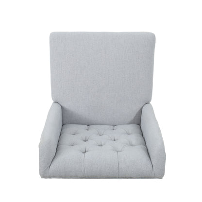 Sophisticated Tufted Dining Chair (Set of 2) With High Back And Birch Wood Legs - Light Gray