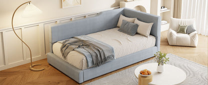 Twin Size L Shaped Upholstered Daybed - Gray