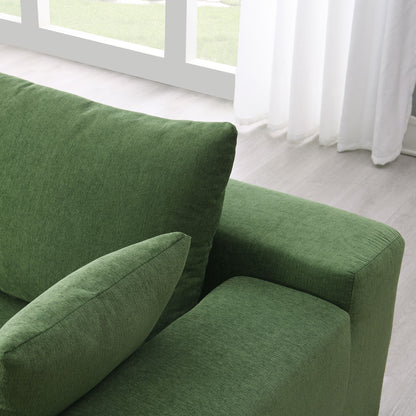 Modular Sectional Living Room Sofa Set, Modern Minimalist Style Couch, Upholstered Sleeper Sofa Salon, 2 Piece Free Combination, L-Shape - Green