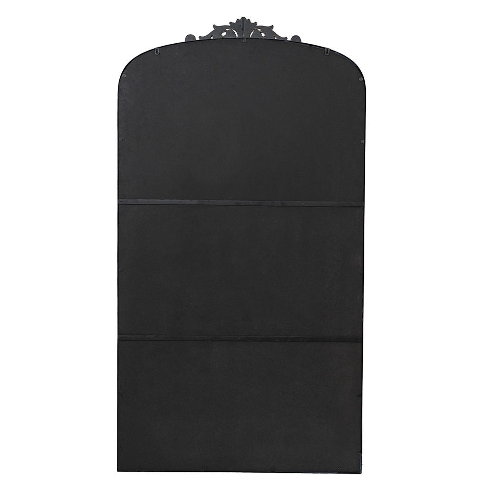 Full Length Mirror, Arched Mirror Hanging Or Leaning Against Wall, Large Mirror For Living Room - Black