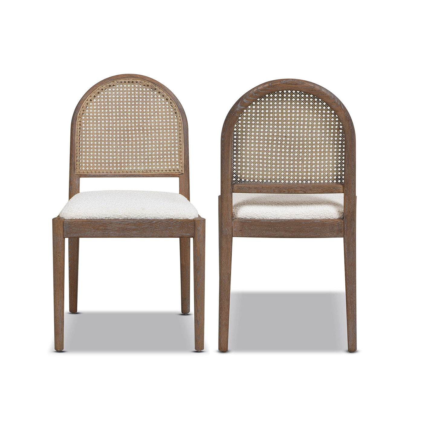 Panama - Curved Cane Side Dining Chair (Set of 2) - Ivory White