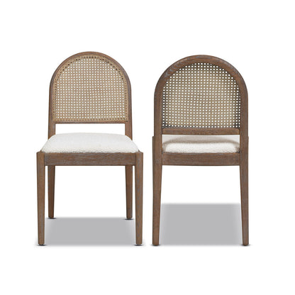 Panama - Curved Cane Side Dining Chair (Set of 2) - Ivory White