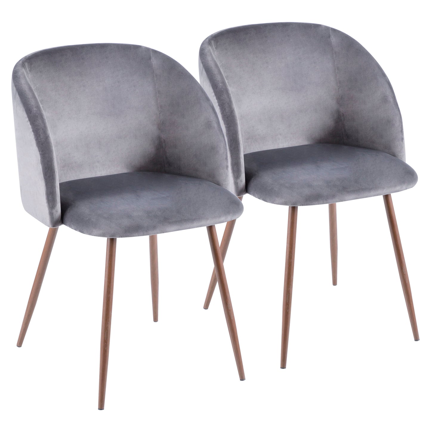 Fran - Contemporary Dining / Chair (Set of 2) - Walnut / Gray