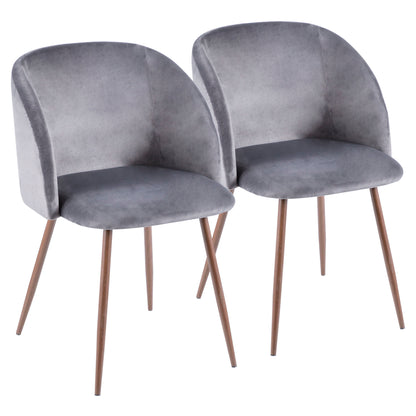 Fran - Contemporary Dining / Chair (Set of 2) - Walnut / Gray