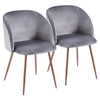 Fran - Contemporary Dining / Chair (Set of 2) - Walnut / Gray