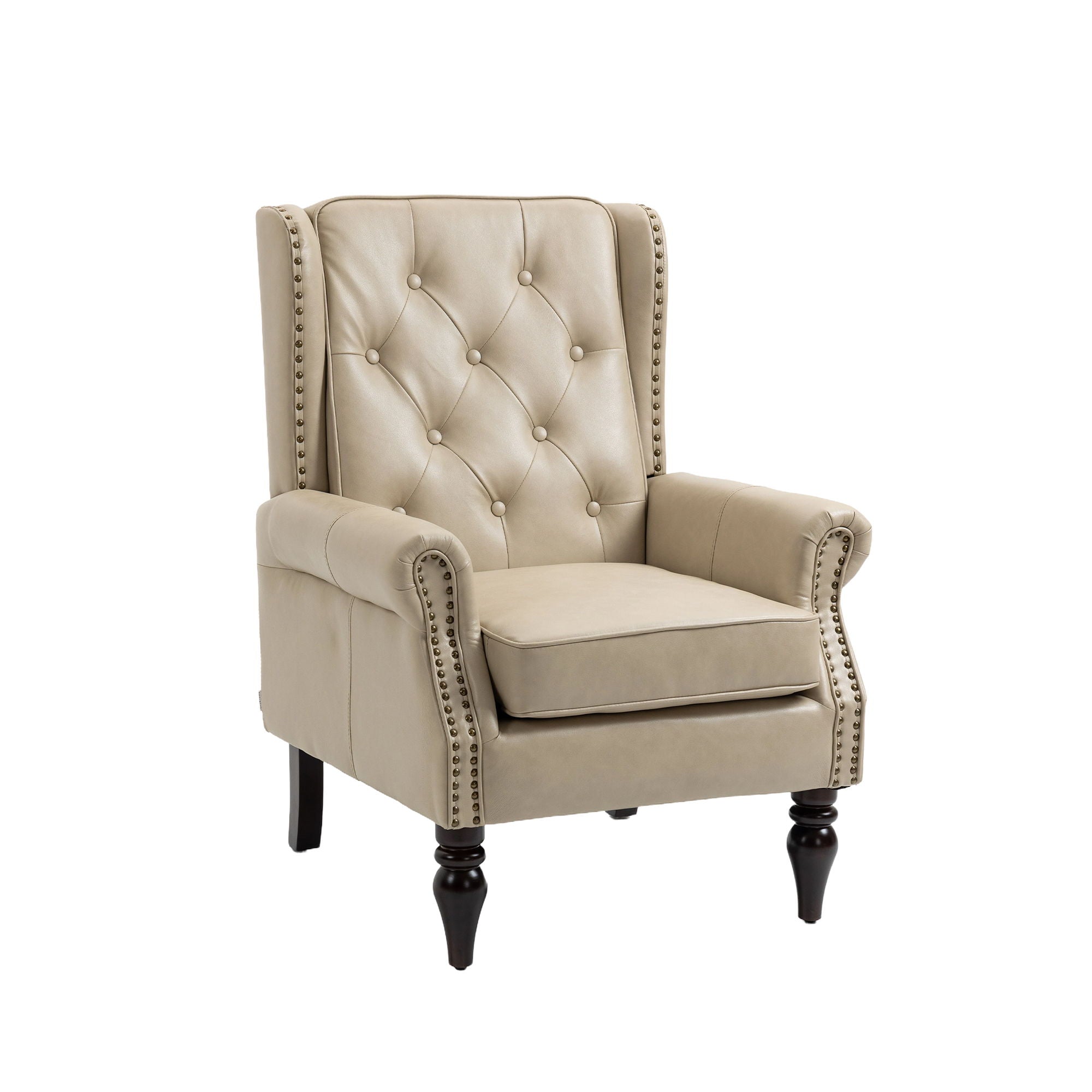 Modern Accent Chair Lounge Chair With Sturdy Wood Legs - Camel