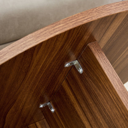Versatile Round Coffee Table For Diverse Interior Styles, Blending Modern Minimalism With Nordic Elegance - Walnut