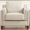 Bella-Top Grain Leather Chair - Beige / White