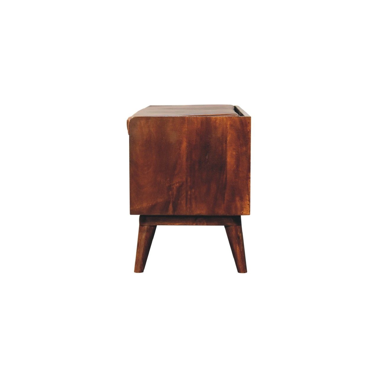 Bench With Brown Leather Seatpad - Chestnut