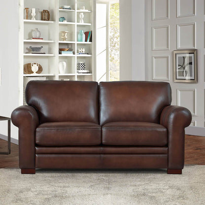 Brookfield - Leather Loveseat - Caramel
