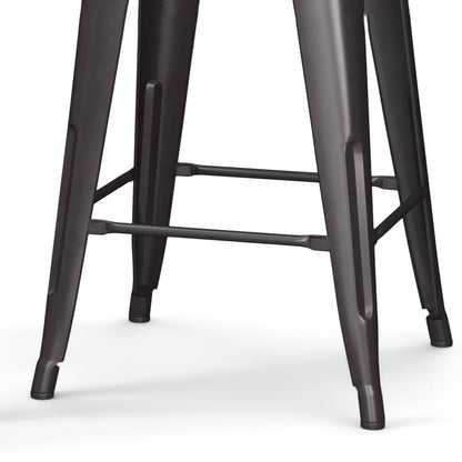 Rayne - Metal Counter Height Stool (Set of 2) - Gunmetal Gray