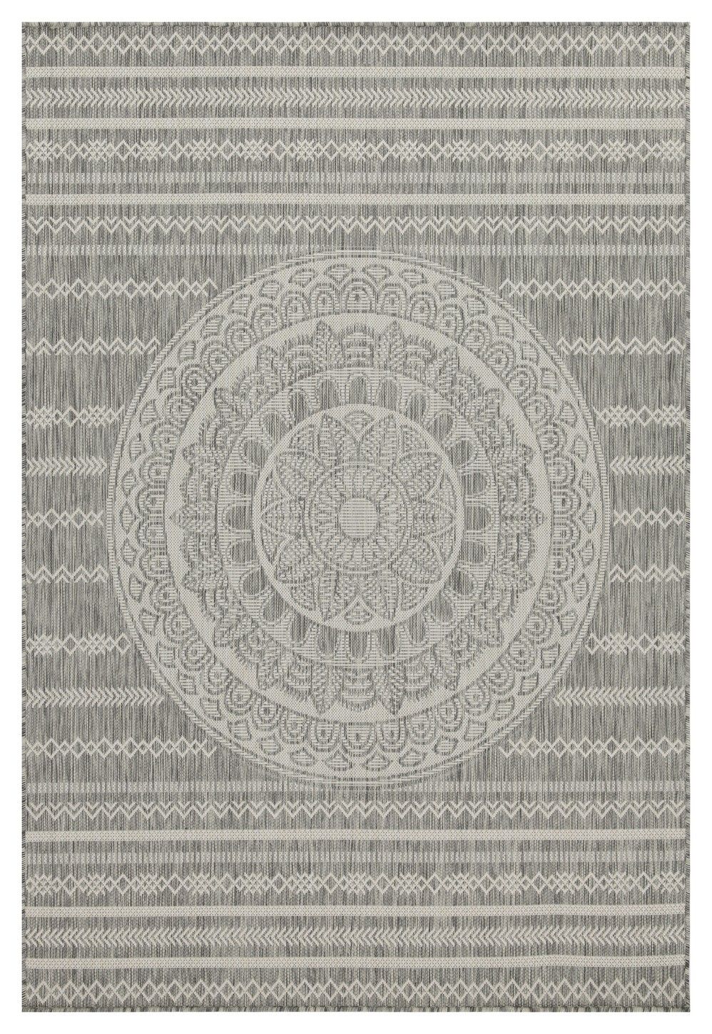 Sunshine - 7'10" X 10'3" Polypropylene Indoor, Outdoor, Area Rug - Silver