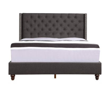 King Upholstered Transitional Bed - Black
