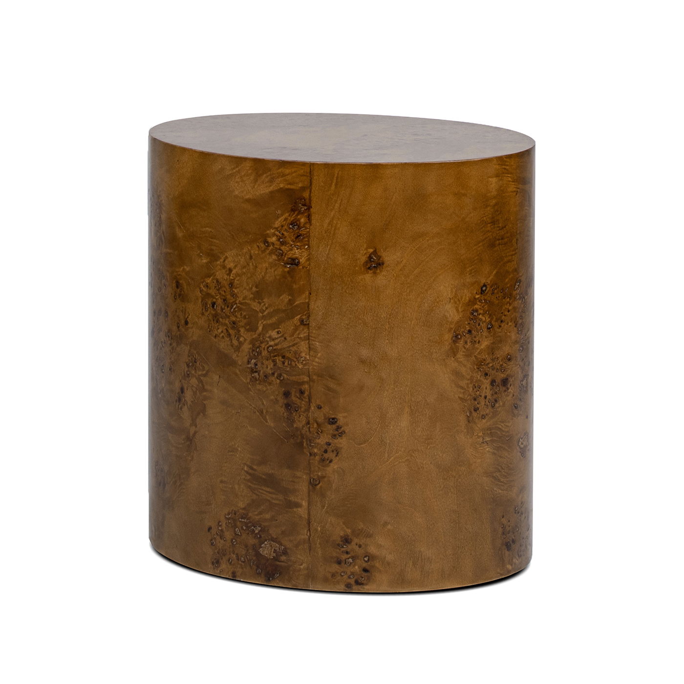 Nebula - Accent Oval Pillar Side Table - Medium Brown