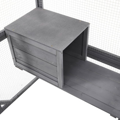 Outdoor Diy Cat House Catio With Double Enter Doors, Platforms, And Condos - Dark Gray