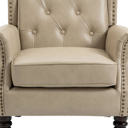 Modern Accent Chair Lounge Chair With Sturdy Wood Legs - Camel