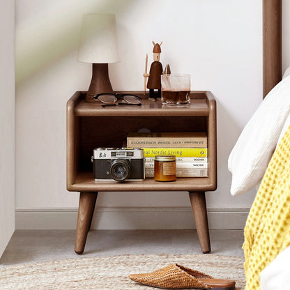 Bedside Cabinet, Modern Simple Nightstands European Beech - Brown