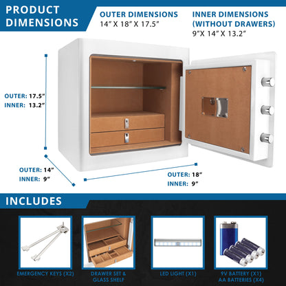 1.01 Cubic Ft Jewelry Safe - White