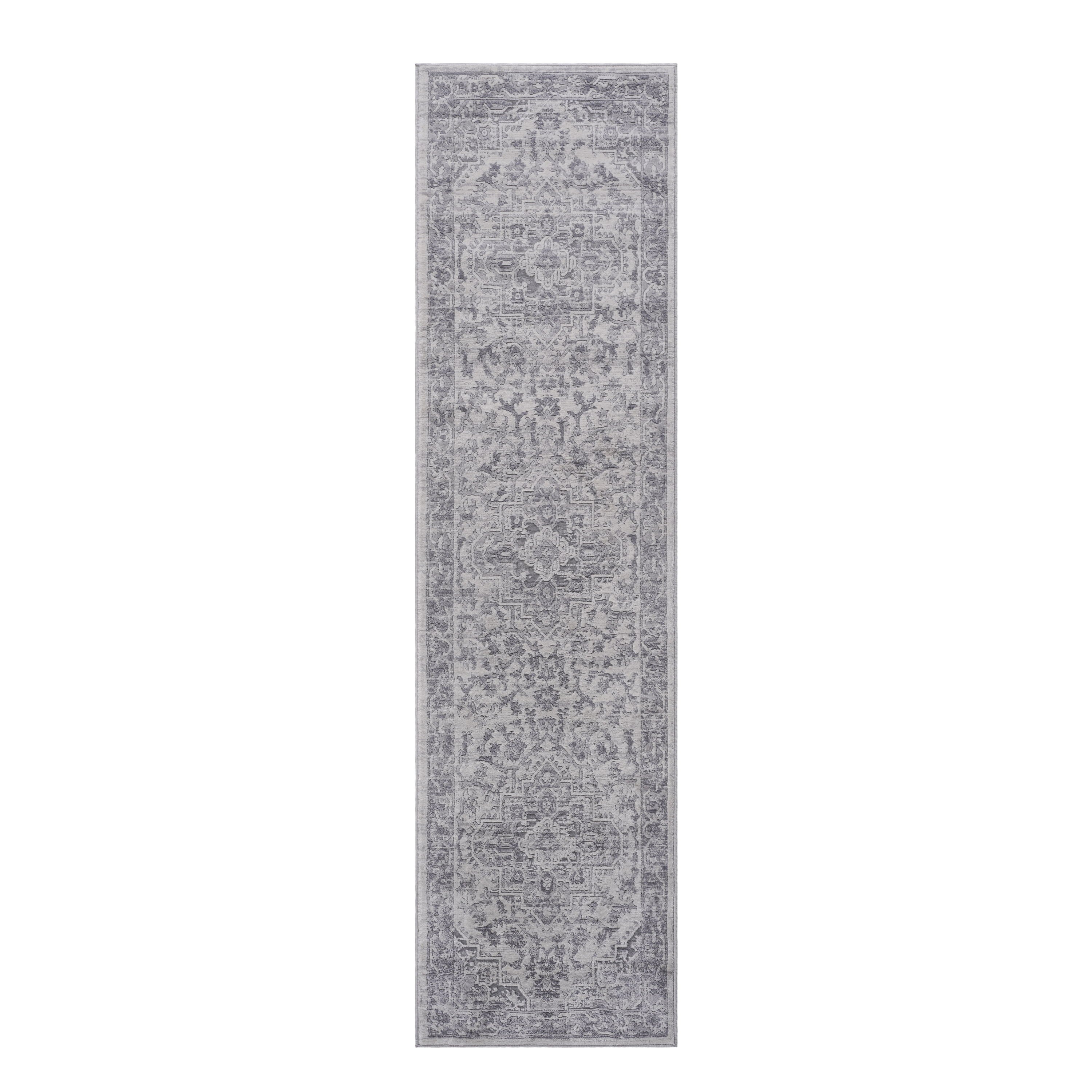 Marfi - 2' X 8' Oriental Runner Rug - Silver