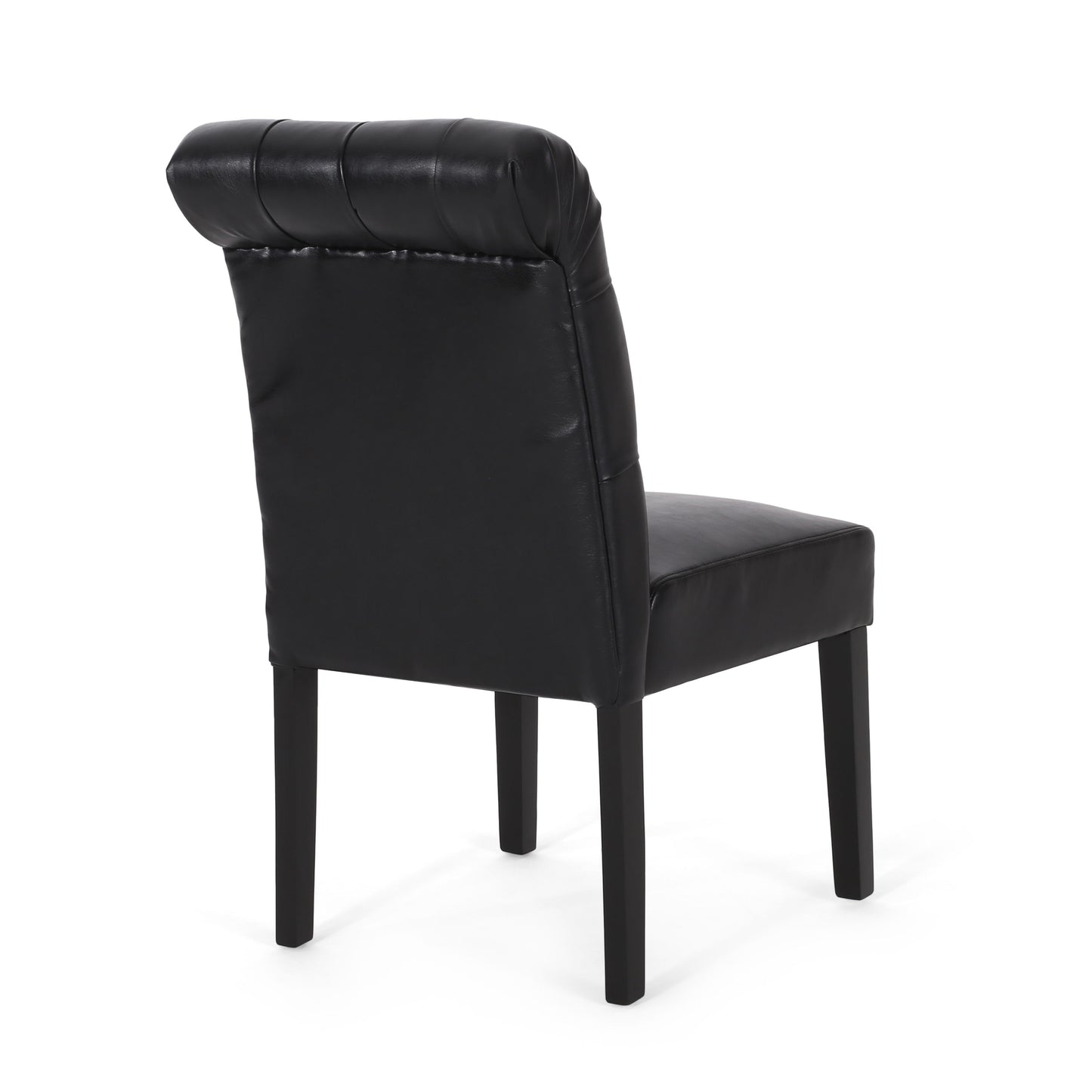 Broxton - Tuft Dining Rolltop Chair (Set of 2) With Button Tufted Upholstery - Black