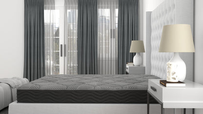 CS Hybrid - 8" Twin Pocket Coil Mattress - Black / Gray