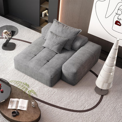 Modern Oversized Modular Sectional Sofa, Sparkling Chenille Fabric Soft Cushion Sofa With 2 Pillows, Diy Combination Tufted Sofa, No Assembly Required - Gray