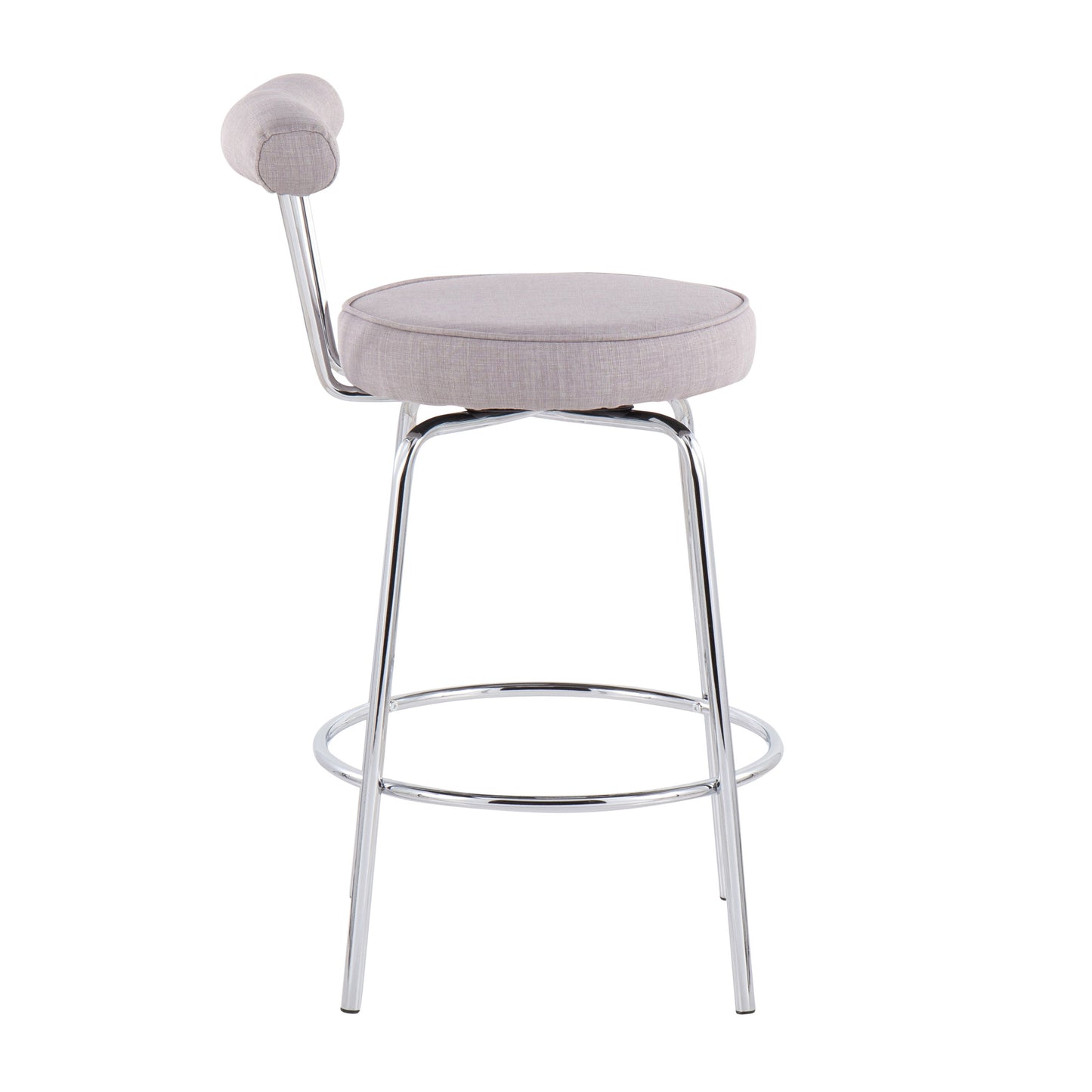 Rhonda - Contemporary Counter Stool (Set of 2) - Chrome / Light Gray