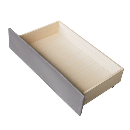 Twin Size Upholstered Daybed With Two Drawers And Slat - Gray