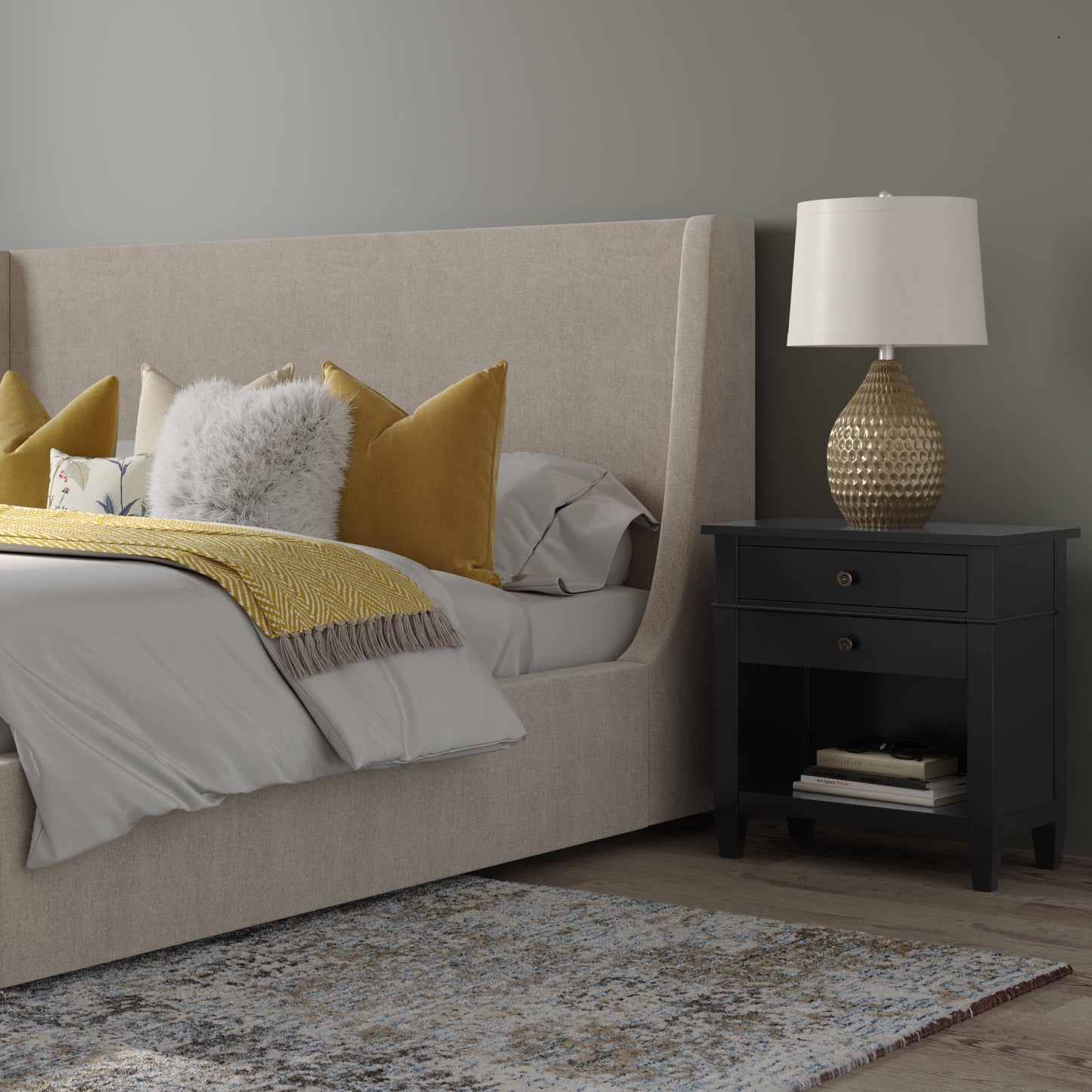 Carlton - Bedside Table - Black