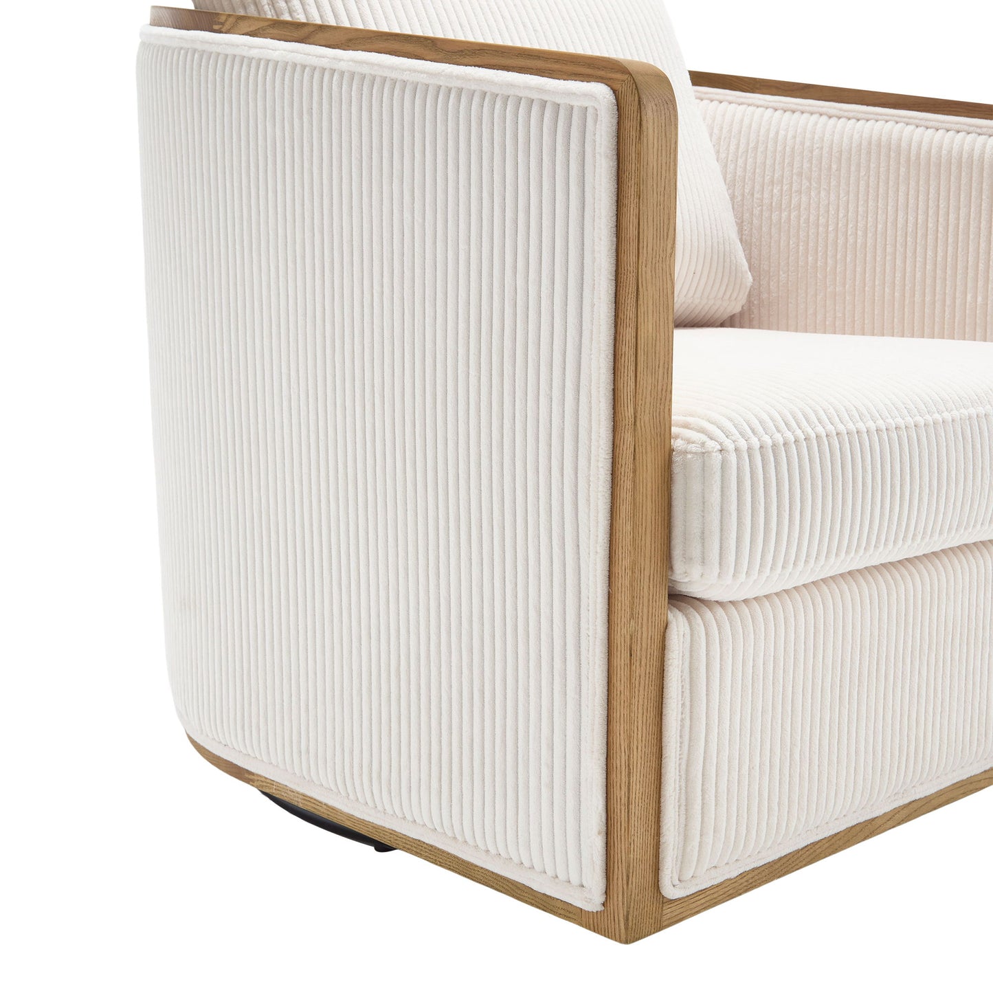 Swivel Barrel Chair, Comfortable Accent Sofa Chair, 360 Degree Swivel - Beige