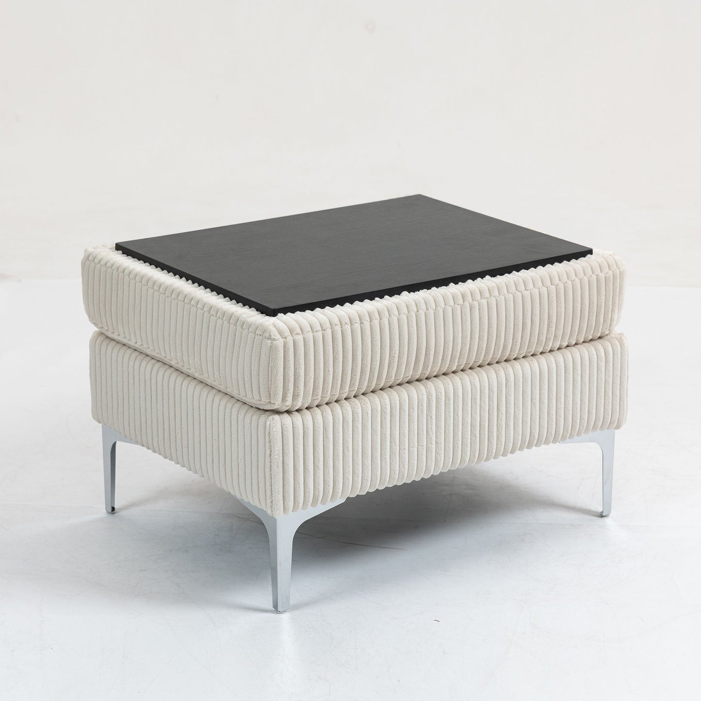 Modular Sectional Sofa Square Ottoman Module, Storage Ottoman Footrest - Beige