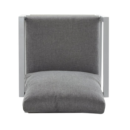 Aluminum Lounge Chair With Sleek Rope Accents, Comfortable Cushions, For Modern Indoor Outdoor Spaces - Gray / Silver / White