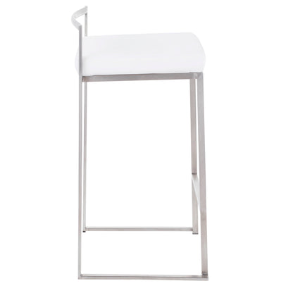 Fuji - Contemporary Stackable Counter Stool (Set of 2) - White