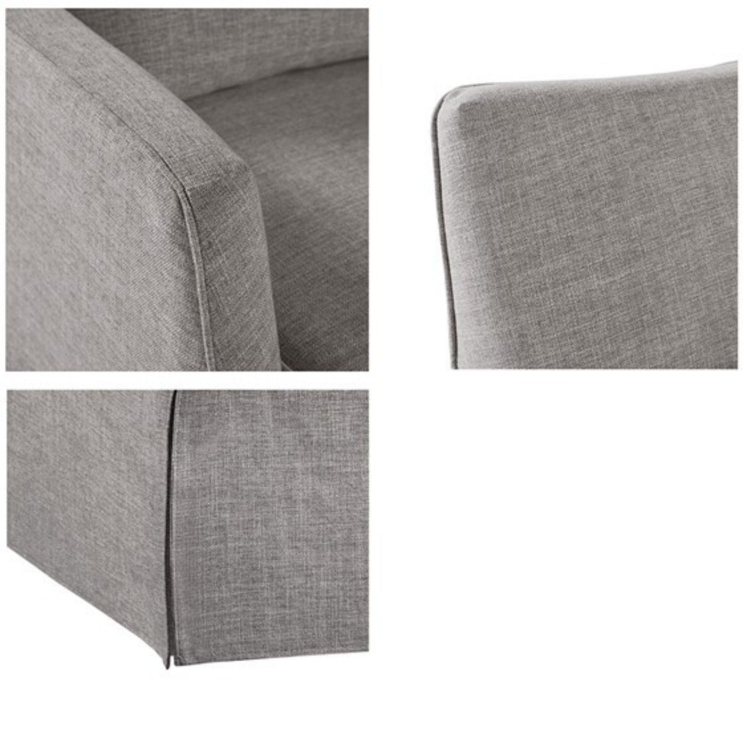 Skirted Swivel Chair Traditional Aesthetic - Gray
