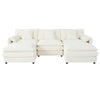 Modular Sectional Sofa, Oversized Deep Seat U Shaped Couch Set With Movable Ottomans, Chenille - Beige