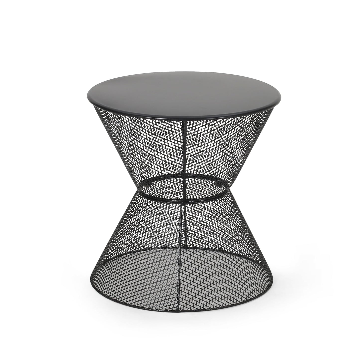 Nevada - Outdoor Side Table With Breezy Mesh Look - Matte Black