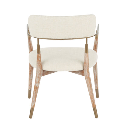 Savannah - Contemporary Chair (Set of 2) - White Washed / Cream / Copper