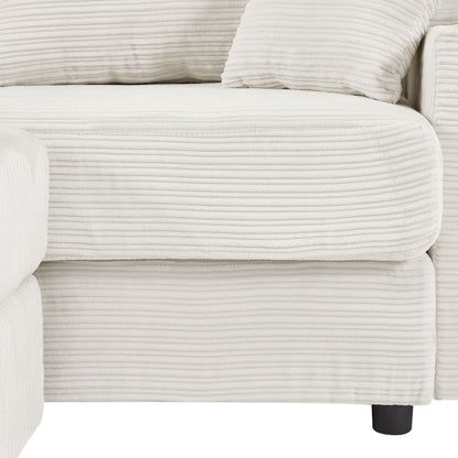 Modern Style Single Sofa Sofa Couch With Storage Space, A Movable Ottoman, Two USB Ports, Two Cup Holders, A Phone Holder For Living Room - Beige