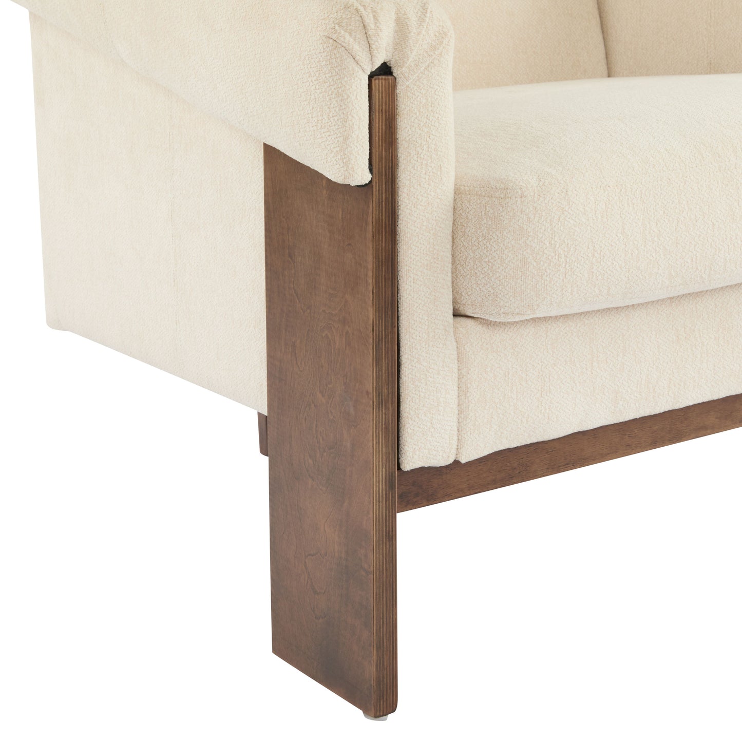 Sierra - Vintage Modern Accent Chair With Deep Cushions And Wide Armrests - Beige