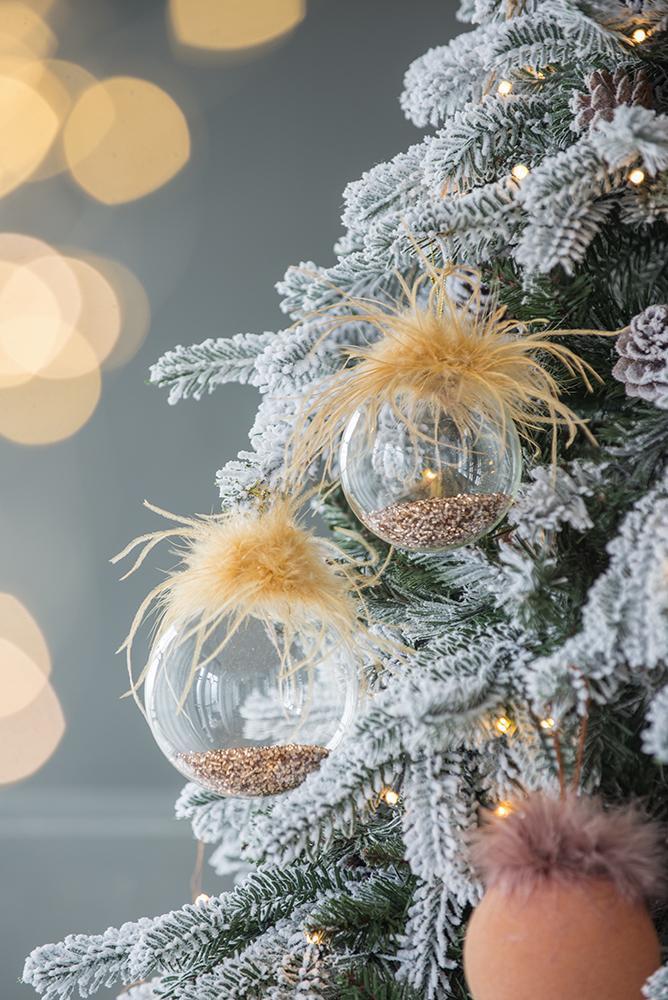 Christmas Ball Ornaments, Decorative Hanging Ball Christmas Tree Ornaments For Holiday Party Decorations (Set of 4) - Multi