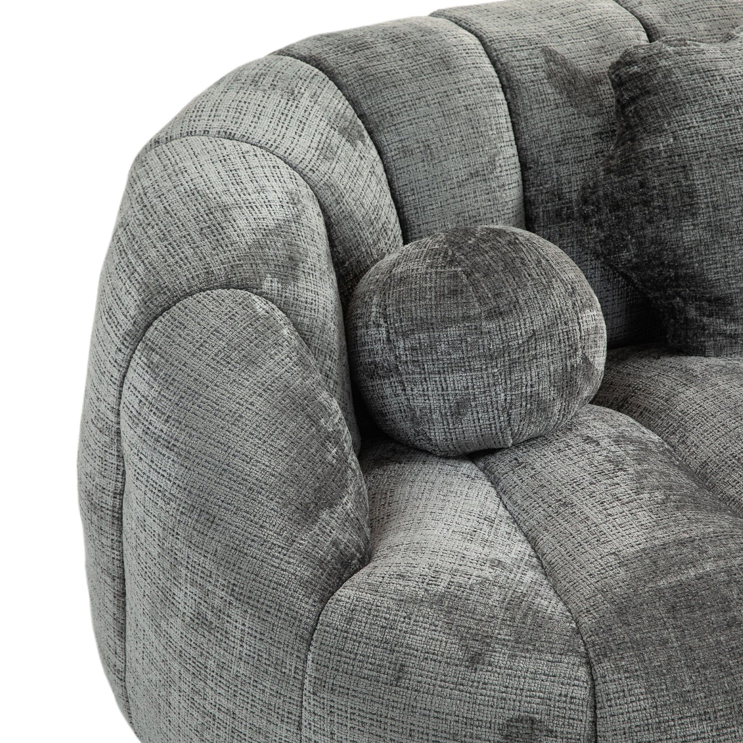 Durable Comfort High Back Bean Bag Sofa Lounger For Adults And Kids - Gray
