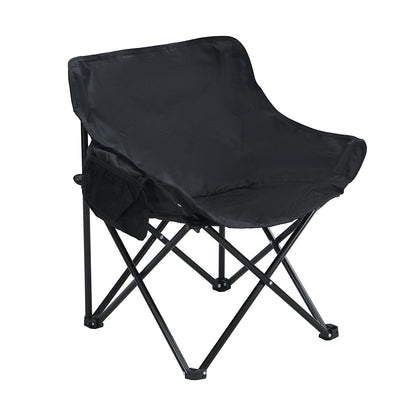 2 Pieces Outdoor Portable Folding Camping Chairs With Carry Bag - Black