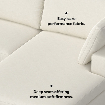 Charlie - Deep Seater Right Sectional Sofa - Cream