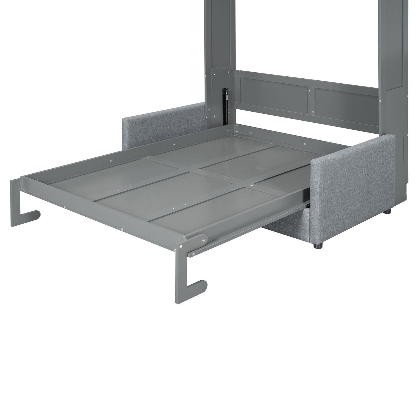 Full Size Murphy Wall Bed With Cushion - Gray