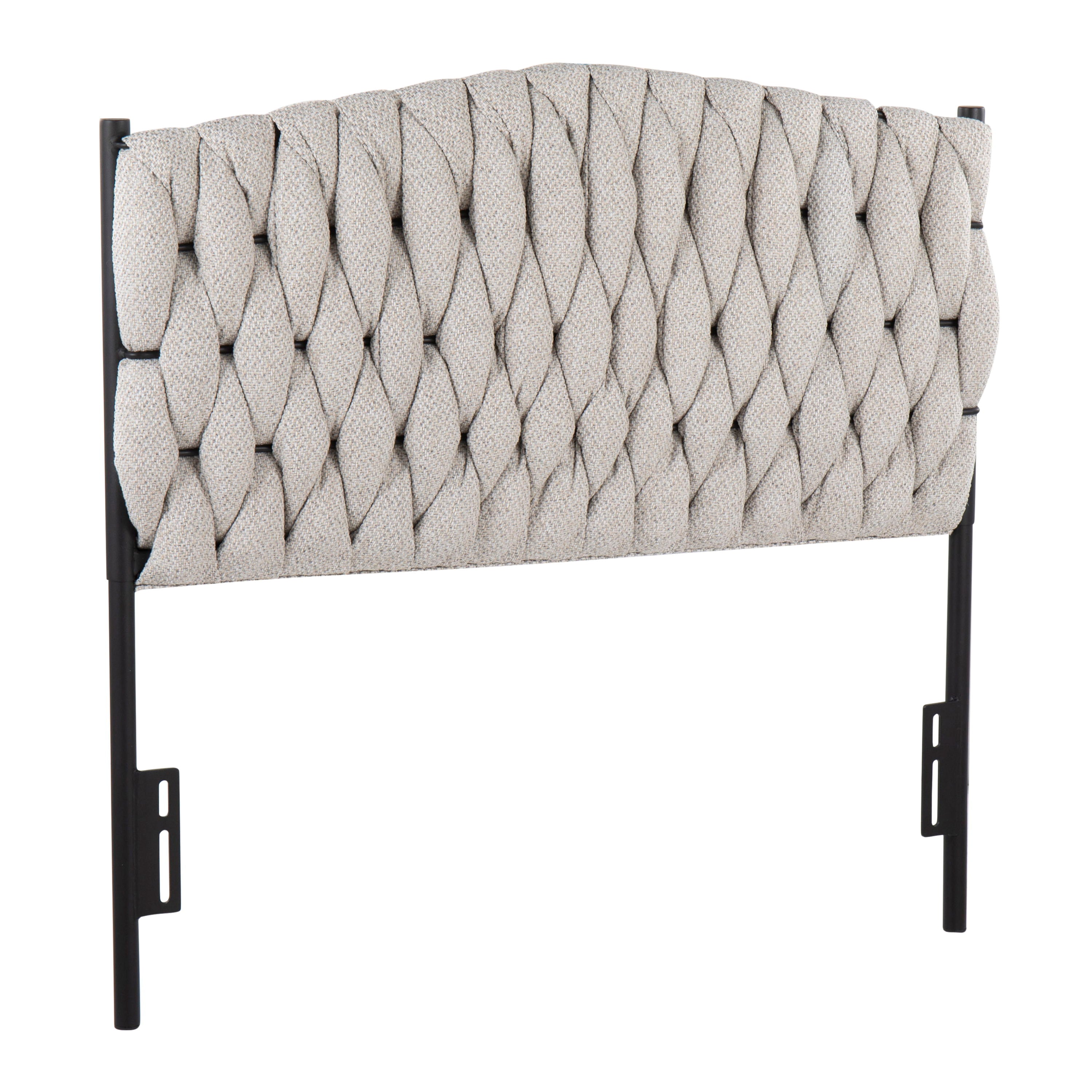 Braided Matisse - Twin Size Headboard - Black / Cream