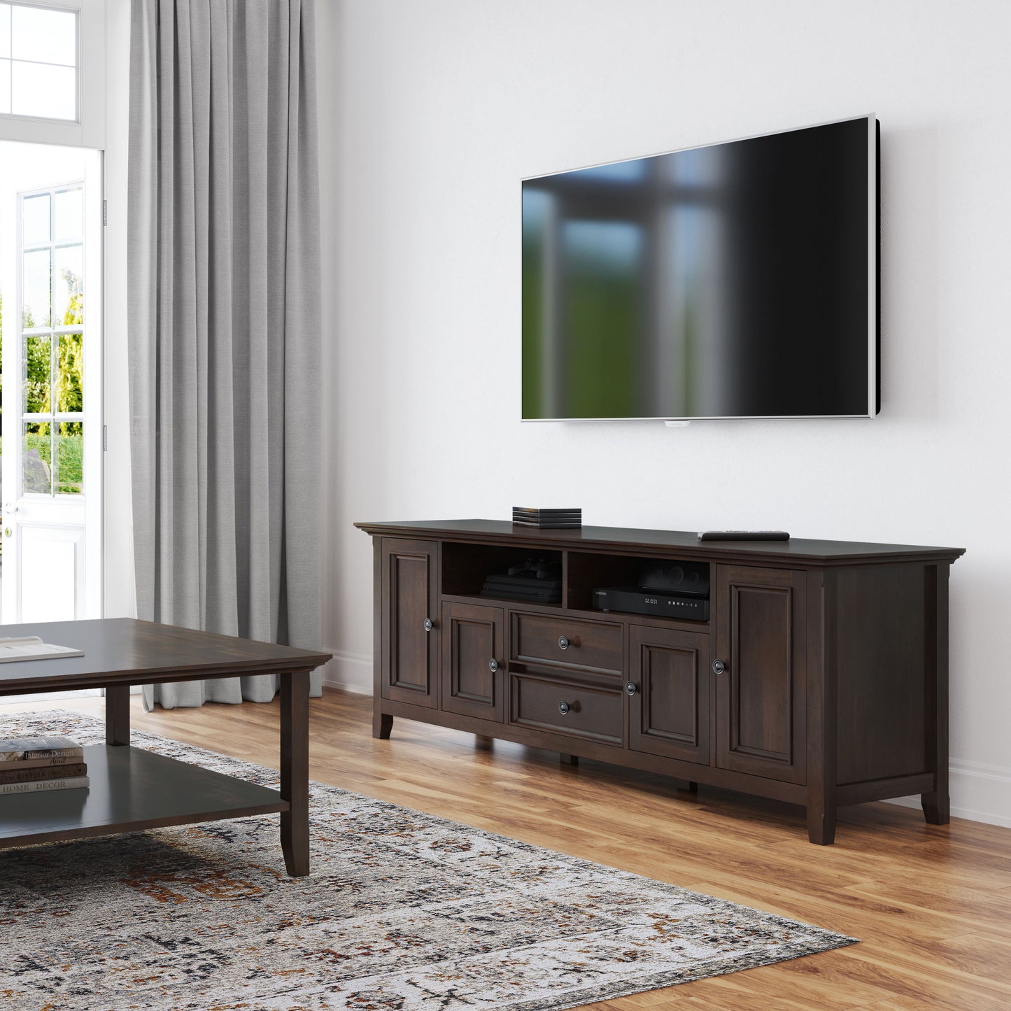 Amherst - Wide TV Media Stand - Brunette Brown