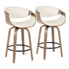 Symphony - Mid-Century Modern Counter Stool (Set of 2) - Light Gray / White